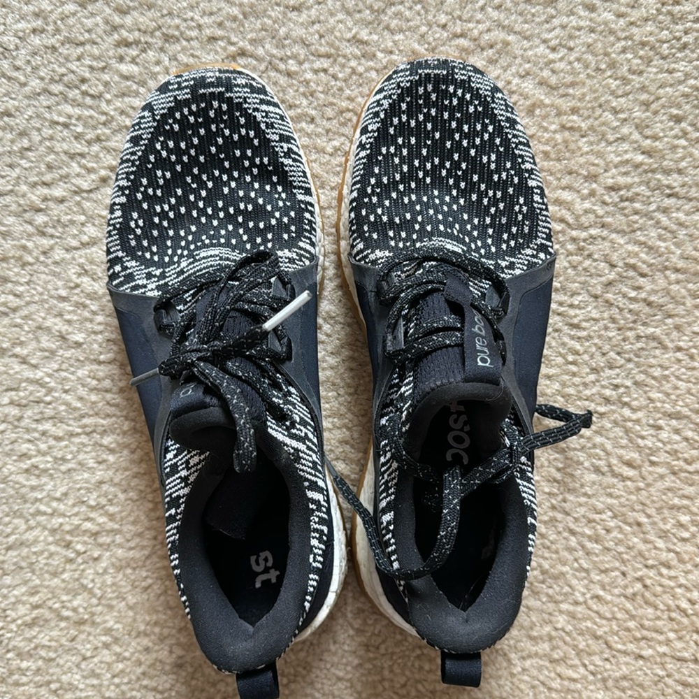 Adidas pure boost running shoes - Black and White